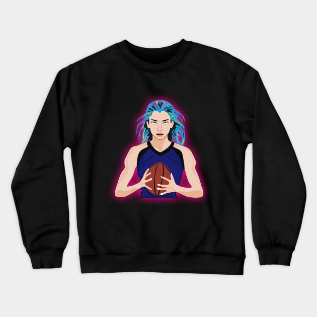 Women Soccer Crewneck Sweatshirt by Womens Art Store